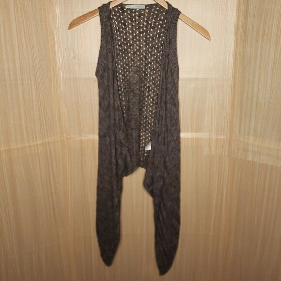 Maurices Womens Grey Soft Waterfall Open Knit Vest Small - Picture 1 of 7
